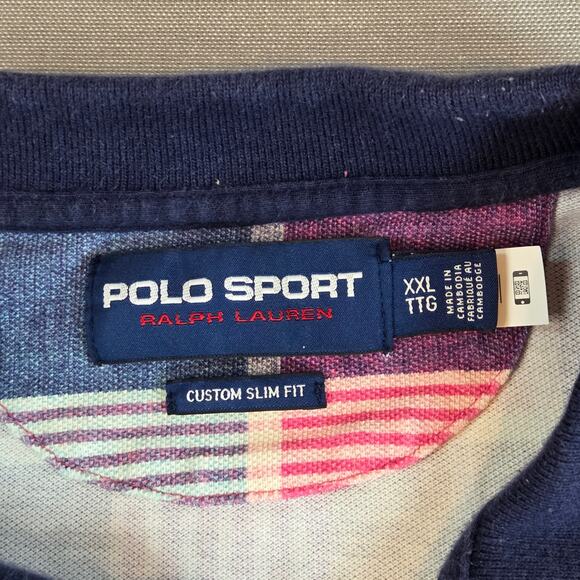 Polo Sport Ralph Lauren XXL Plaid Polo Shirt Slim Fit Multicolor - Picture 3 of 10
